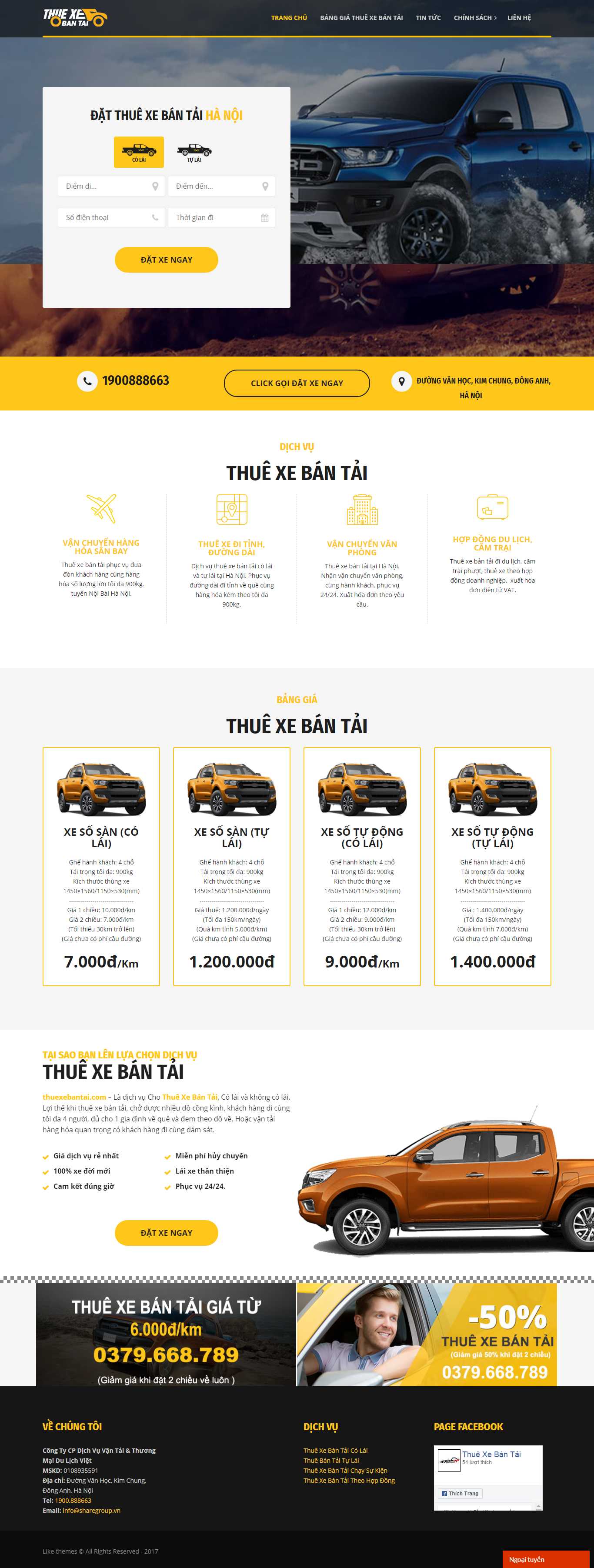 Thiết kế Web thuê xe tải thuexebantai.com